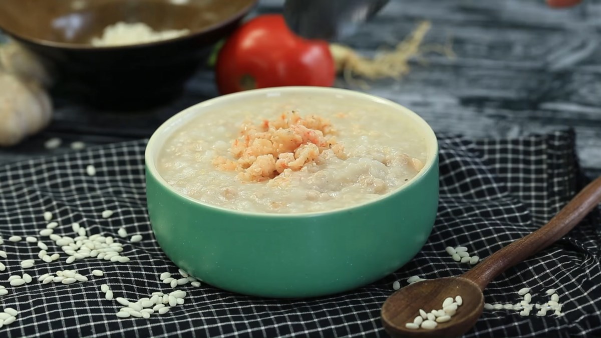 Cháo tôm thịt băm