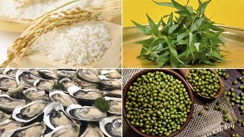 Nguyên liệu món ăn cháo hàu đậu xanh và thịt băm