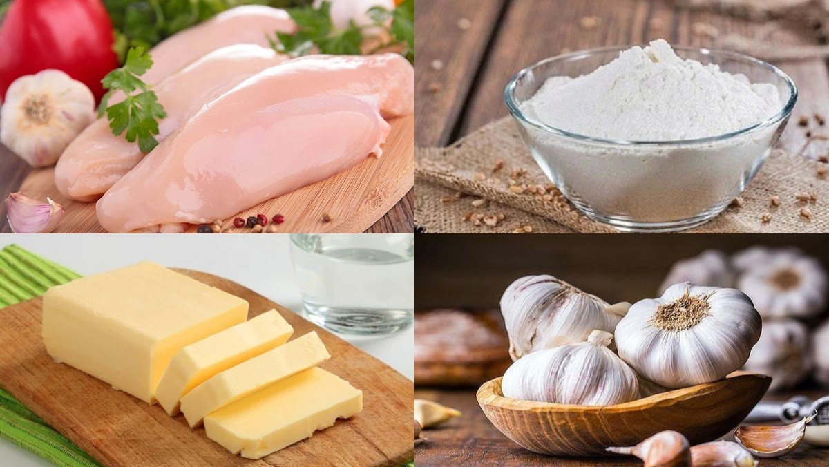 Nguyên liệu món ăn gà sốt bơ tỏi
