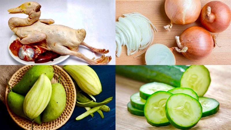 Nguyên liệu món ăn gỏi vịt hành tây