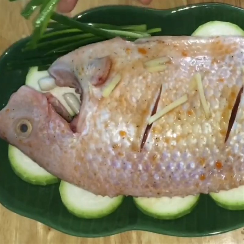 Bước 4 Hấp cá Cá diêu hồng hấp bầu