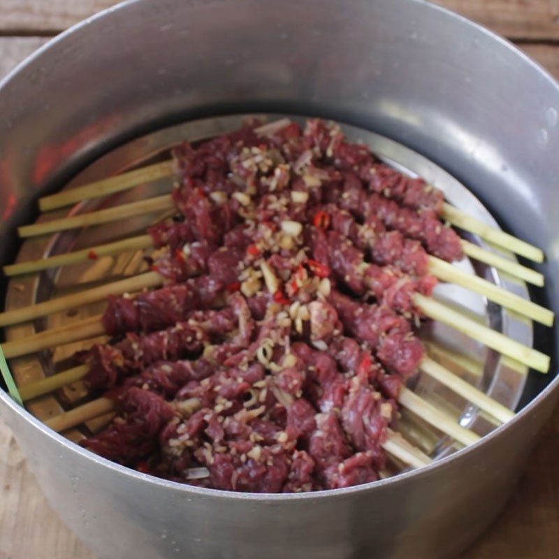 Bước 3 Hấp thịt trâu Thịt trâu hấp sả