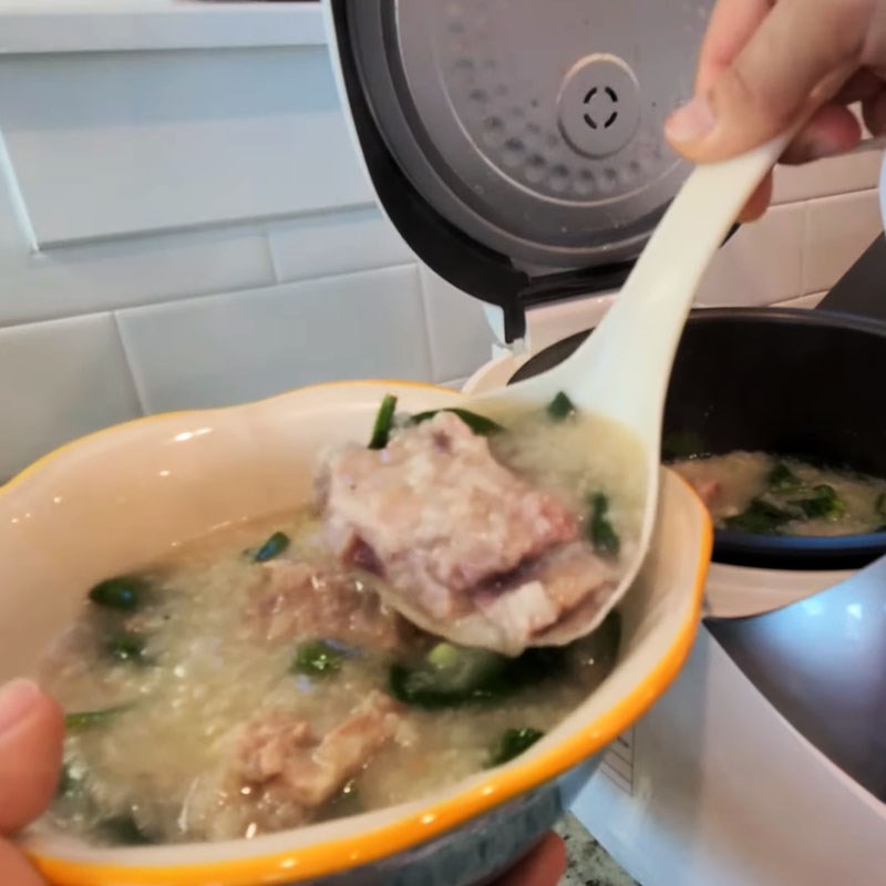 Bước 3 Hoàn thành Cháo sườn nấu bằng nồi cơm điện Cuckoo