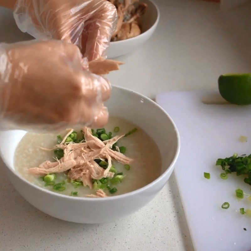 Bước 4 Hoàn thành Cháo gà bằng nồi áp suất