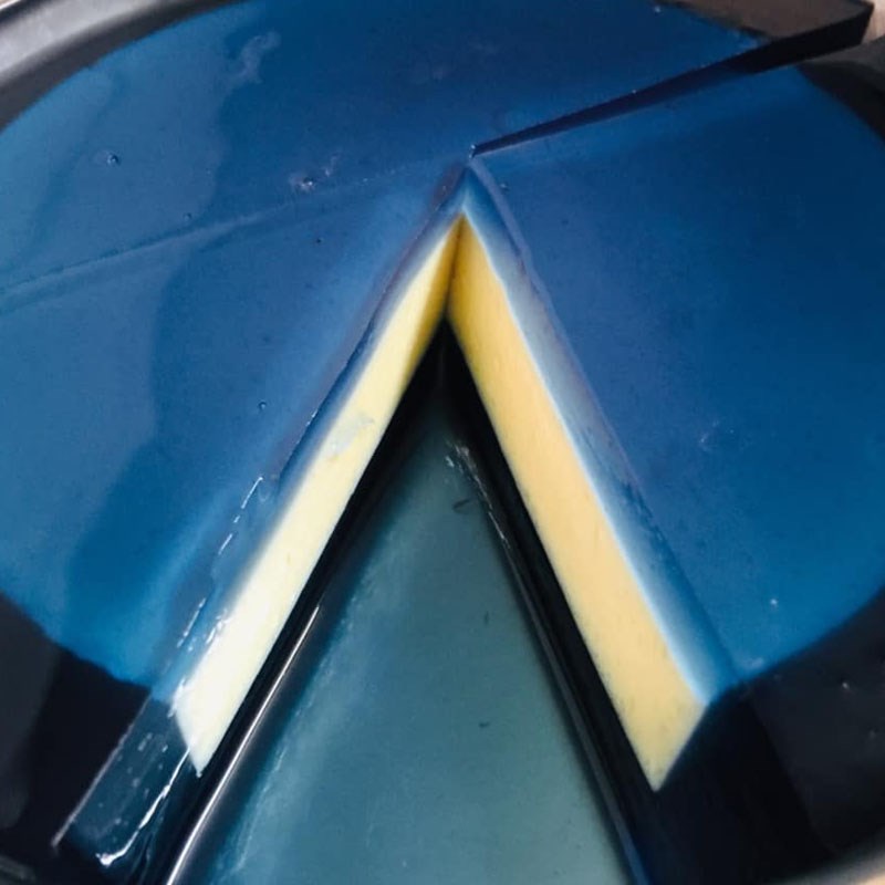 Bước 4 Hoàn thành Rau câu phô mai đậu biếc