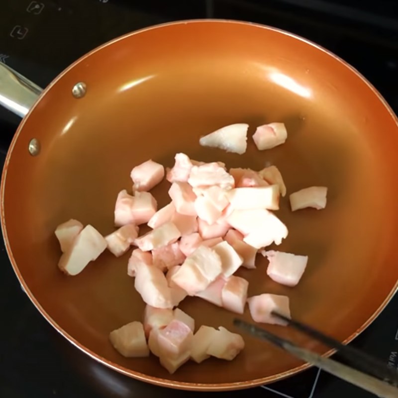 Bước 7 Làm mỡ hành và tóp mỡ Cơm sườn trứng