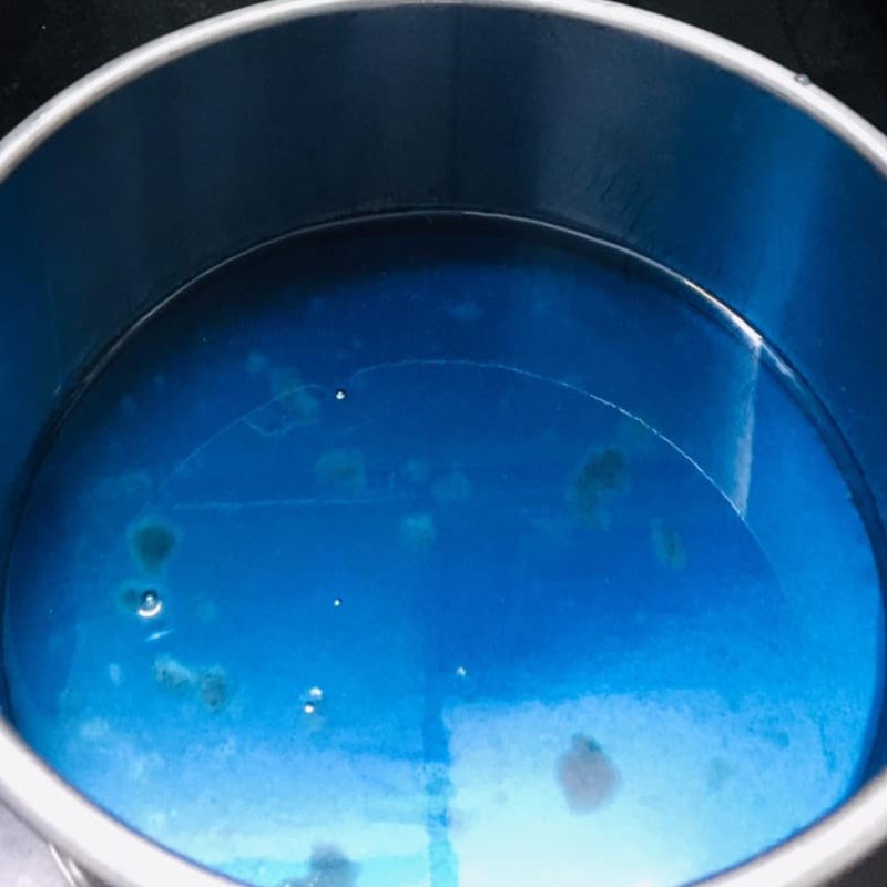 Bước 3 Làm phần rau câu hoa đậu biếc Rau câu phô mai đậu biếc