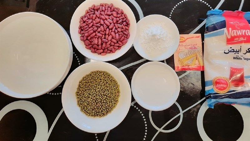 Nguyên liệu món ăn chè đậu đỏ nấu đậu xanh