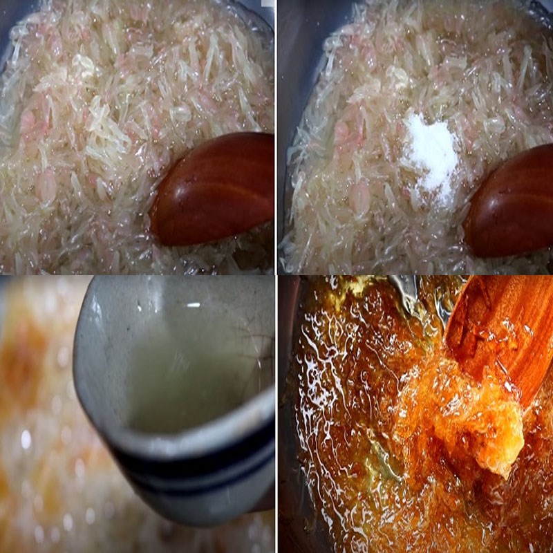 Bước 2 Nấu bưởi và đường phèn Bưởi nấu đường phèn mật ong