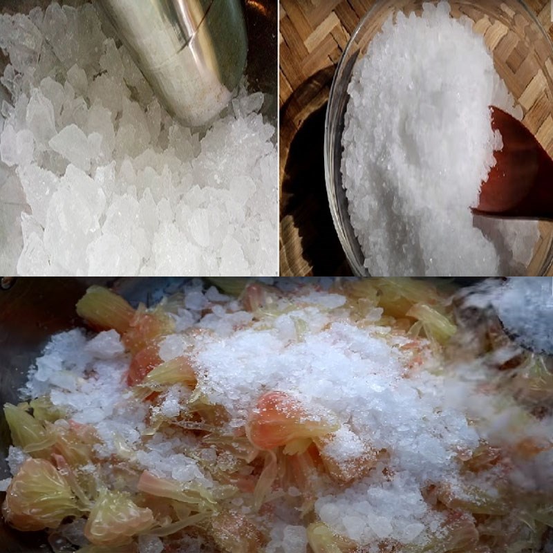 Bước 2 Nấu bưởi và đường phèn Bưởi nấu đường phèn mật ong