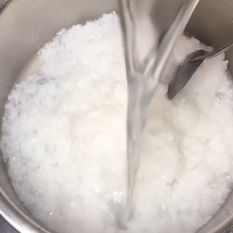 Bước 3 Nấu cháo Cháo tôm khoai mỡ