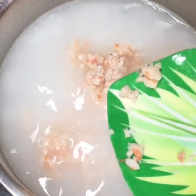 Bước 3 Nấu cháo Cháo tôm khoai mỡ