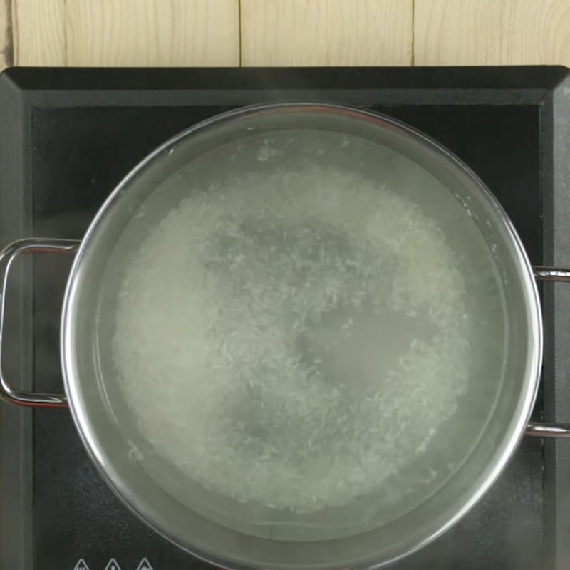 Bước 4 Nấu cháo cá hồi bí đỏ Cháo cá hồi bí đỏ