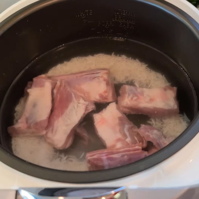 Bước 2 Nấu cháo sườn Cháo sườn nấu bằng nồi cơm điện Cuckoo