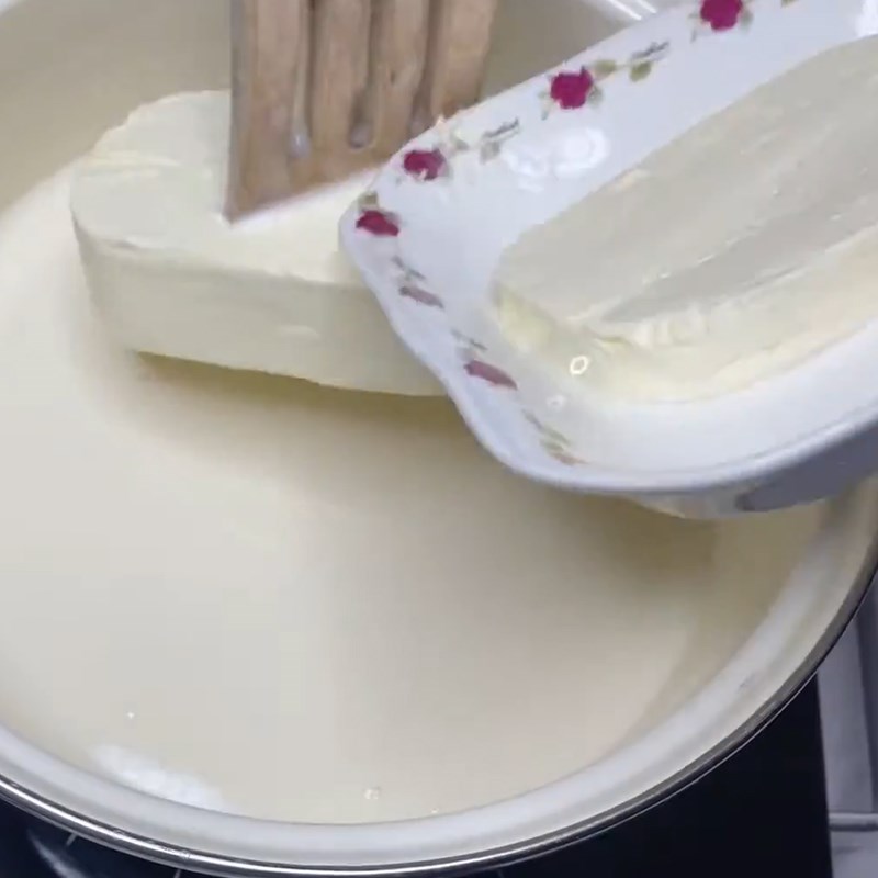 Bước 2 Nấu khúc bạch phô mai Chè khúc bạch phô mai