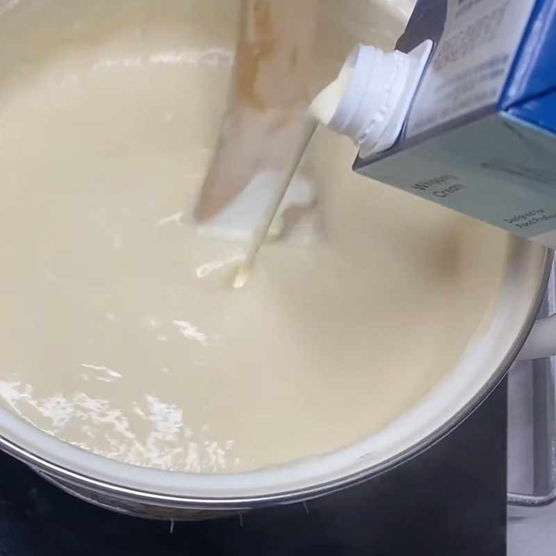 Bước 2 Nấu khúc bạch phô mai Chè khúc bạch phô mai