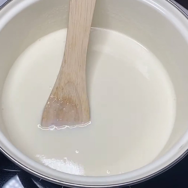 Bước 2 Nấu khúc bạch phô mai Chè khúc bạch phô mai