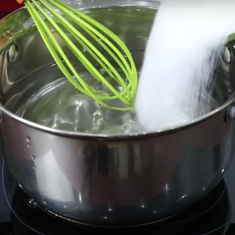 Bước 1 Nấu thạch Thạch rau câu phô mai cà phê