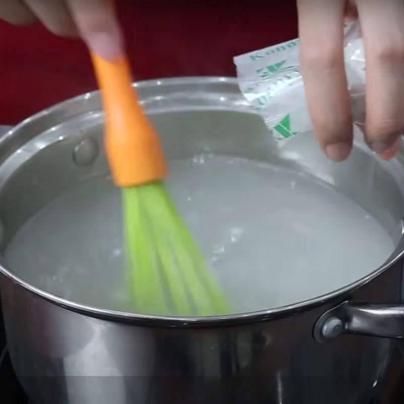 Bước 1 Nấu thạch Thạch rau câu phô mai cà phê