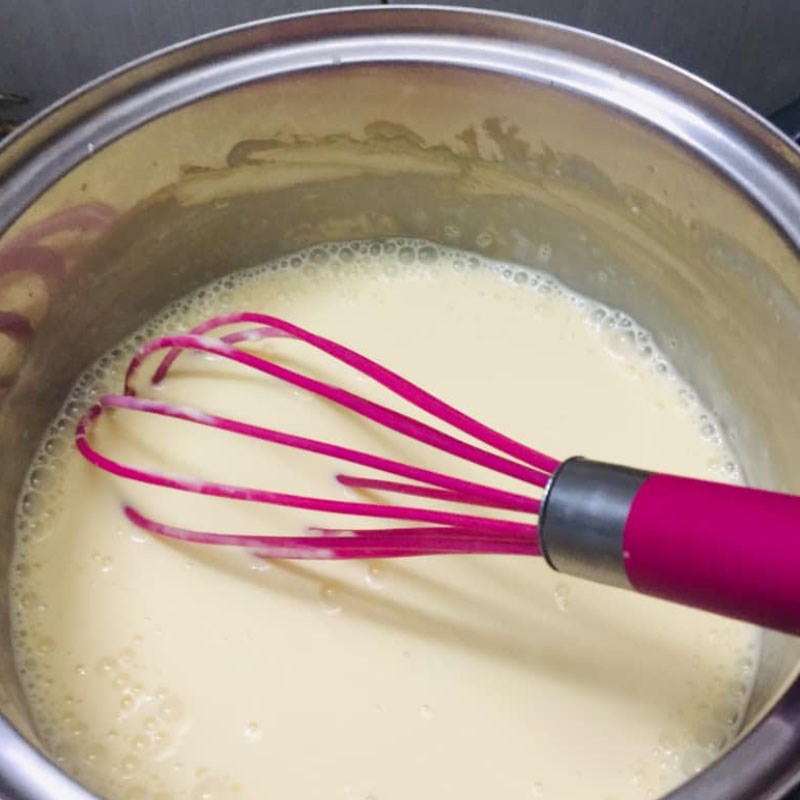 Bước 2 Nấu và đổ khuôn phần phô mai Rau câu phô mai đậu biếc