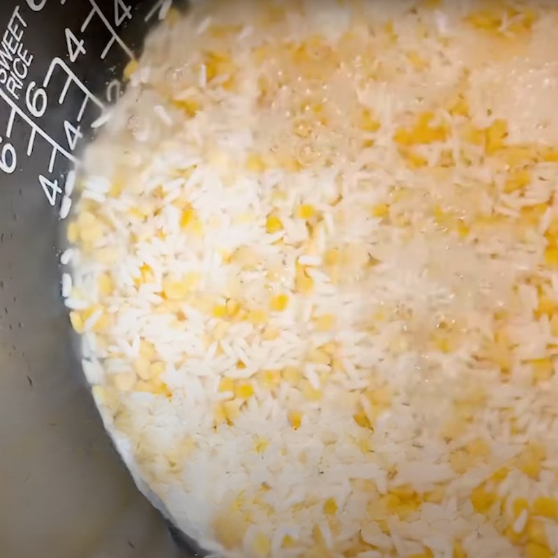 Bước 1 Nấu xôi Xôi cốm khô bằng nồi cơm điện