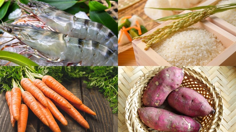 Nguyên liệu món ăn cháo tôm khoai lang, cháo tôm khoai mỡ