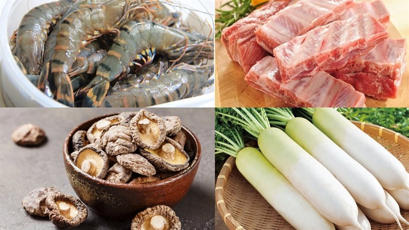 Nguyên liệu món ăn 3 món bánh canh tôm