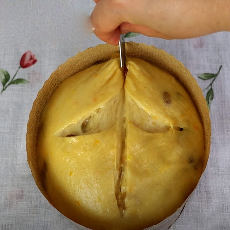 Bước 7  Nướng bánh Bánh mì trái cây Panettone