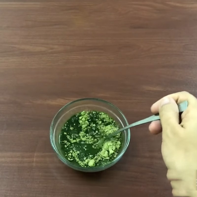 Bước 1 Pha bột matcha Sữa chua matcha