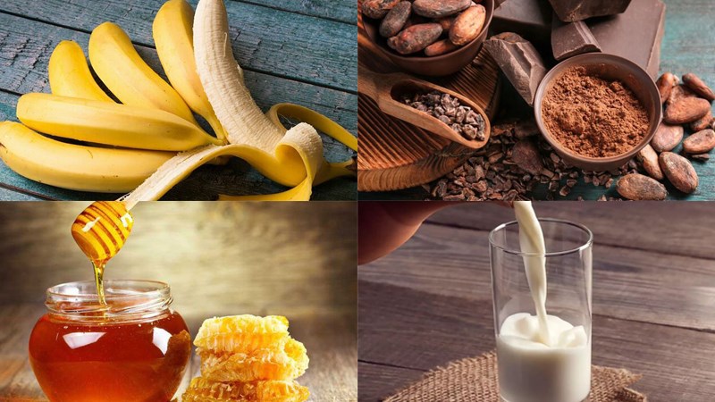 Nguyên liệu món ăn sinh tố chuối ca cao