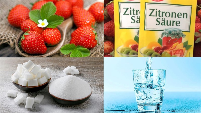 Nguyên liệu món ăn siro dâu tây