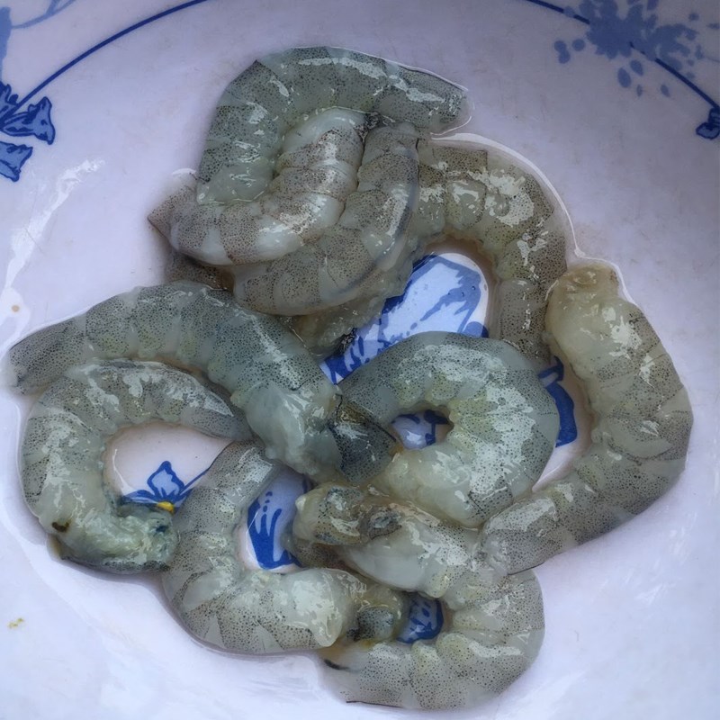 Bước 1 Sơ chế các nguyên liệu Canh cải bẹ xanh nấu tôm tươi