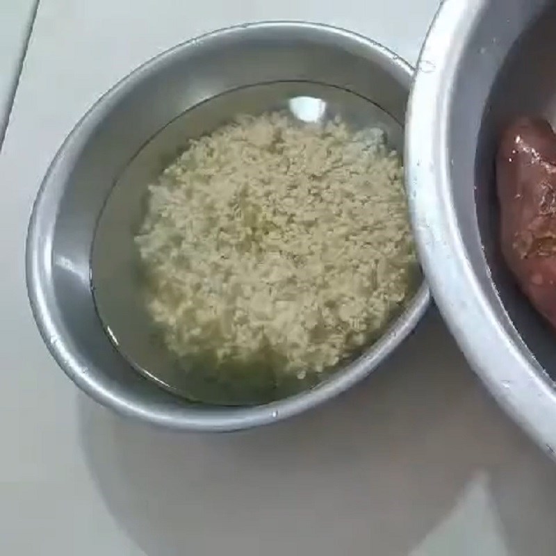 Bước 1 Ngâm đậu và nấu nhừ Cháo khoai lang đậu xanh