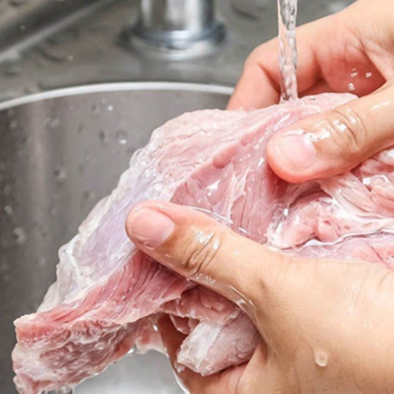 Bước 1 Sơ chế thịt heo Khô heo tẩm vị xé sợi