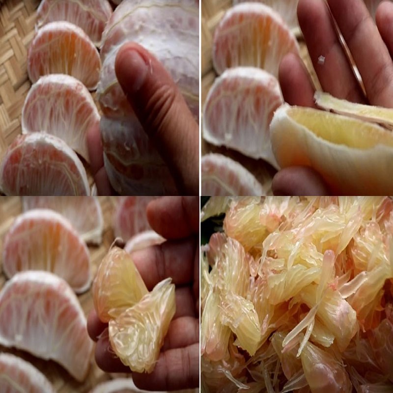 Bước 1 Sơ chế bưởi Bưởi nấu đường phèn mật ong