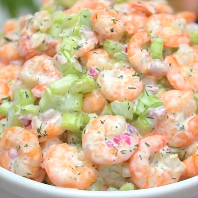 Bước 5 Thành phẩm Salad tôm cần tây sốt mayonnaise