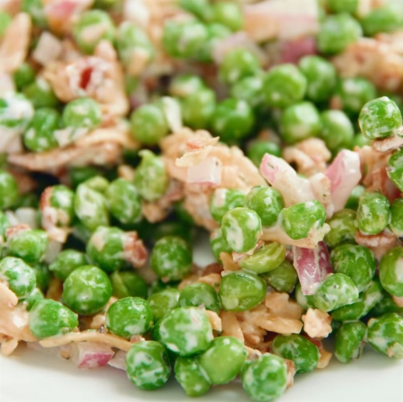Bước 4 Thành phẩm Salad đậu hà lan phô mai thịt xông khói