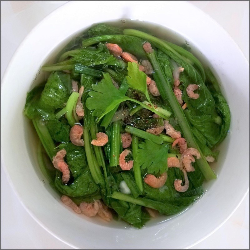 Bước 4 Thành phẩm Canh cải bẹ xanh nấu tôm khô