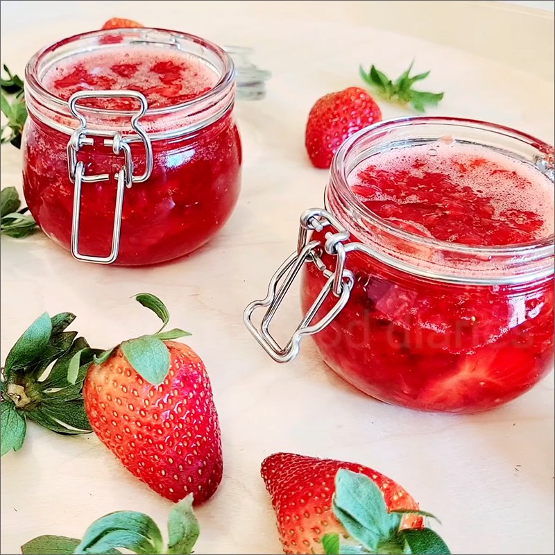 Bước 3 Thành phẩm Siro dâu tây ngâm đường