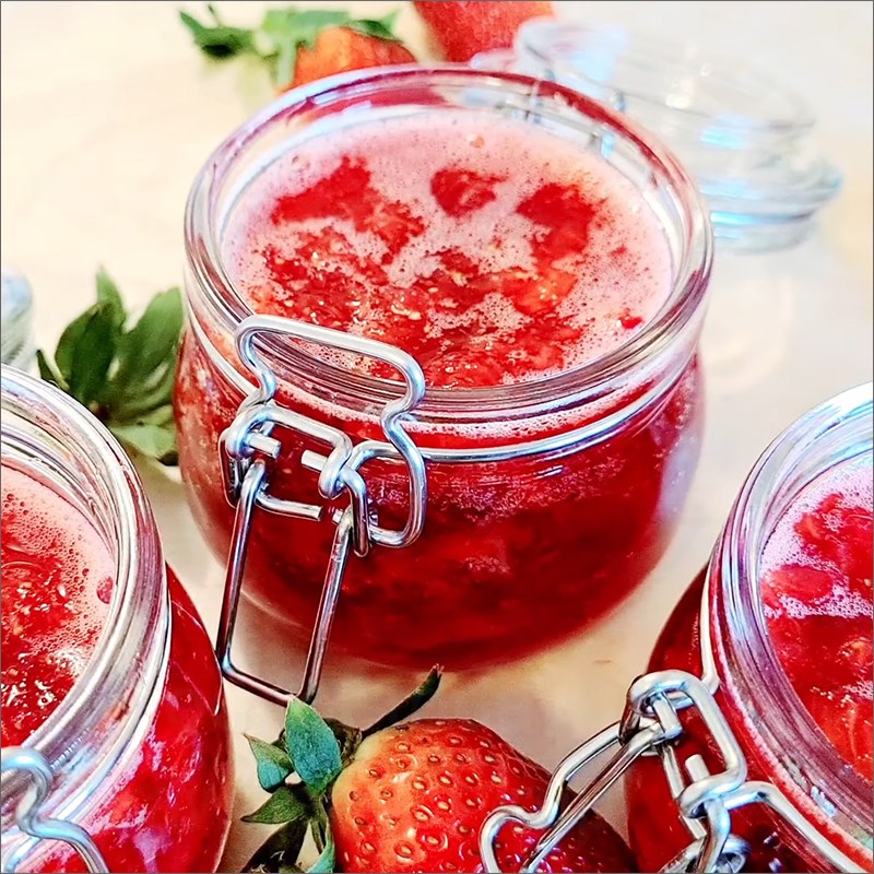 Bước 3 Thành phẩm Siro dâu tây ngâm đường