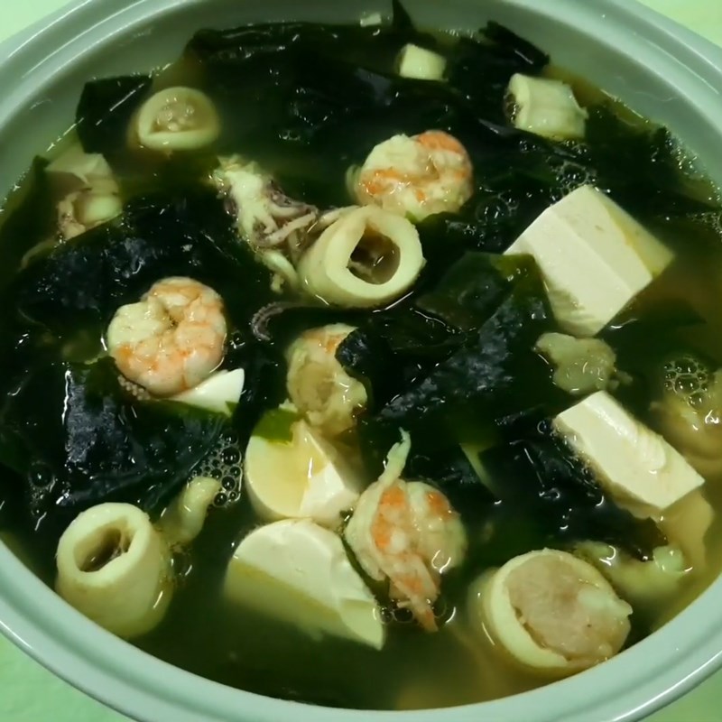 Bước 4 Thành phẩm Canh rong biển tôm mực