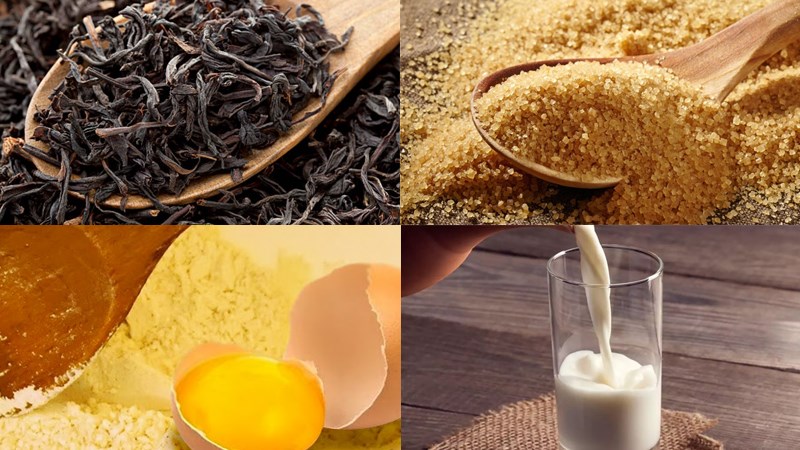 Nguyên liệu món ăn trà sữa kem trứng cháy