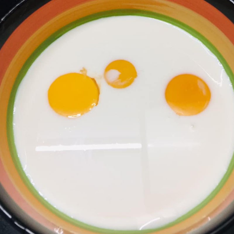 Bước 1 Trộn phần nhân phô mai Rau câu phô mai đậu biếc