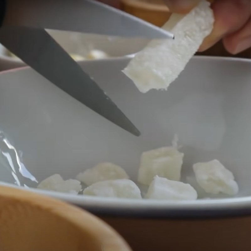 Bước 1 Xay mứt bí Bánh chao