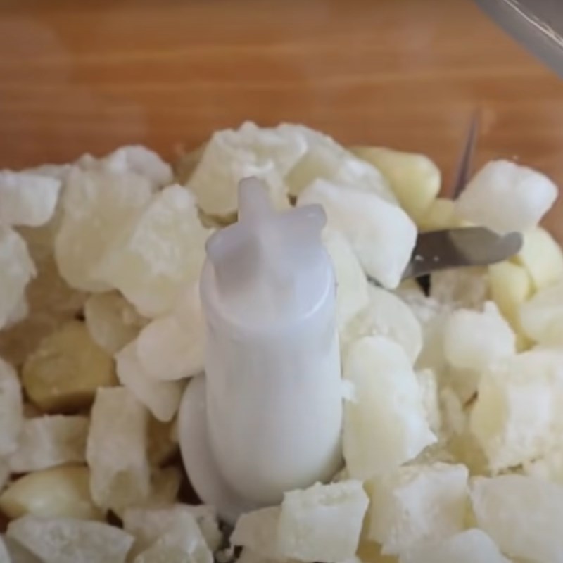 Bước 1 Xay mứt bí Bánh chao