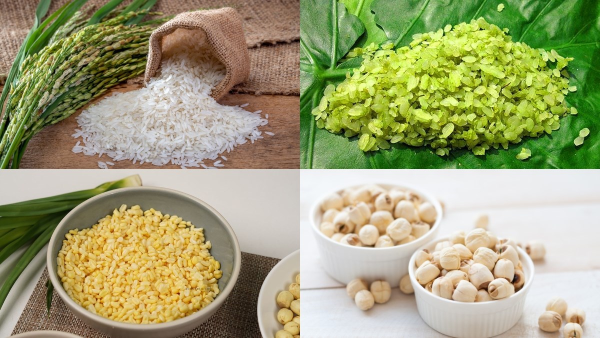 Nguyên liệu món ăn cách nấu xôi cốm khô bằng nồi cơm điện