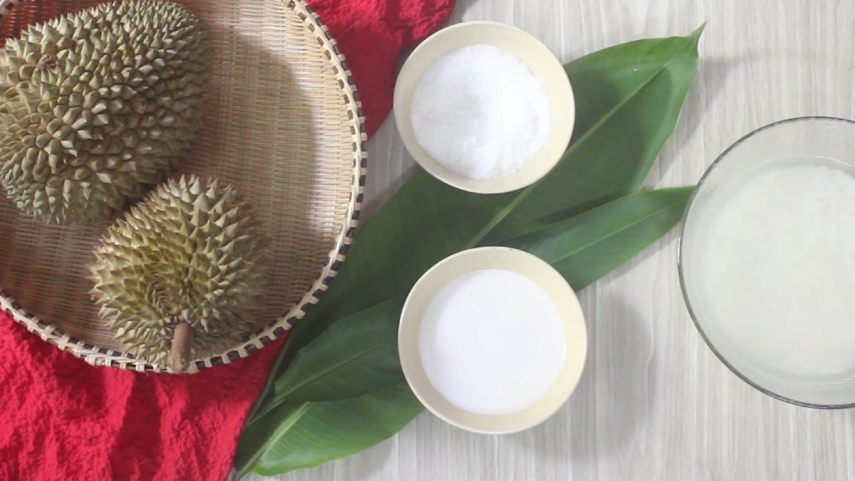 Nguyên liệu món ăn xôi sầu riêng bằng nồi cơm điện