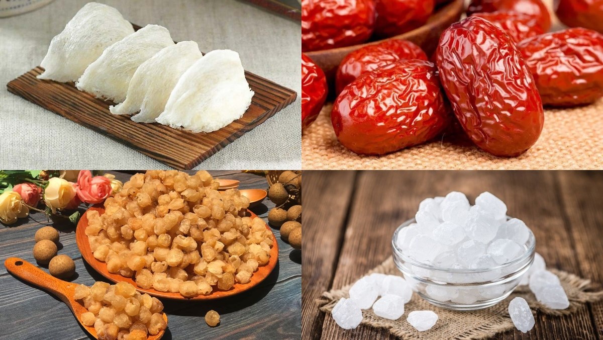Nguyên liệu món ăn yến chưng táo đỏ nhãn nhục (long nhãn)