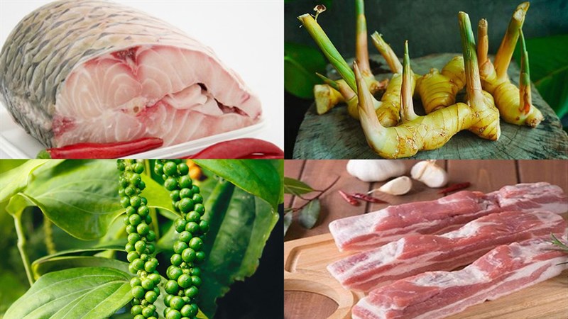 Nguyên liệu món ăn cá trắm kho riềng