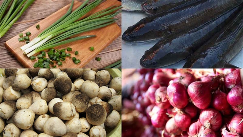 Nguyên liệu món ăn bánh canh bột lọc cá lóc
